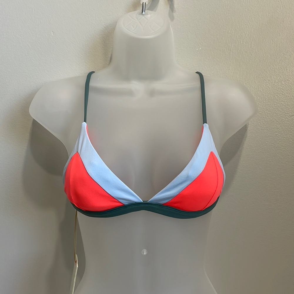 Maaji bikini top orange and green size small